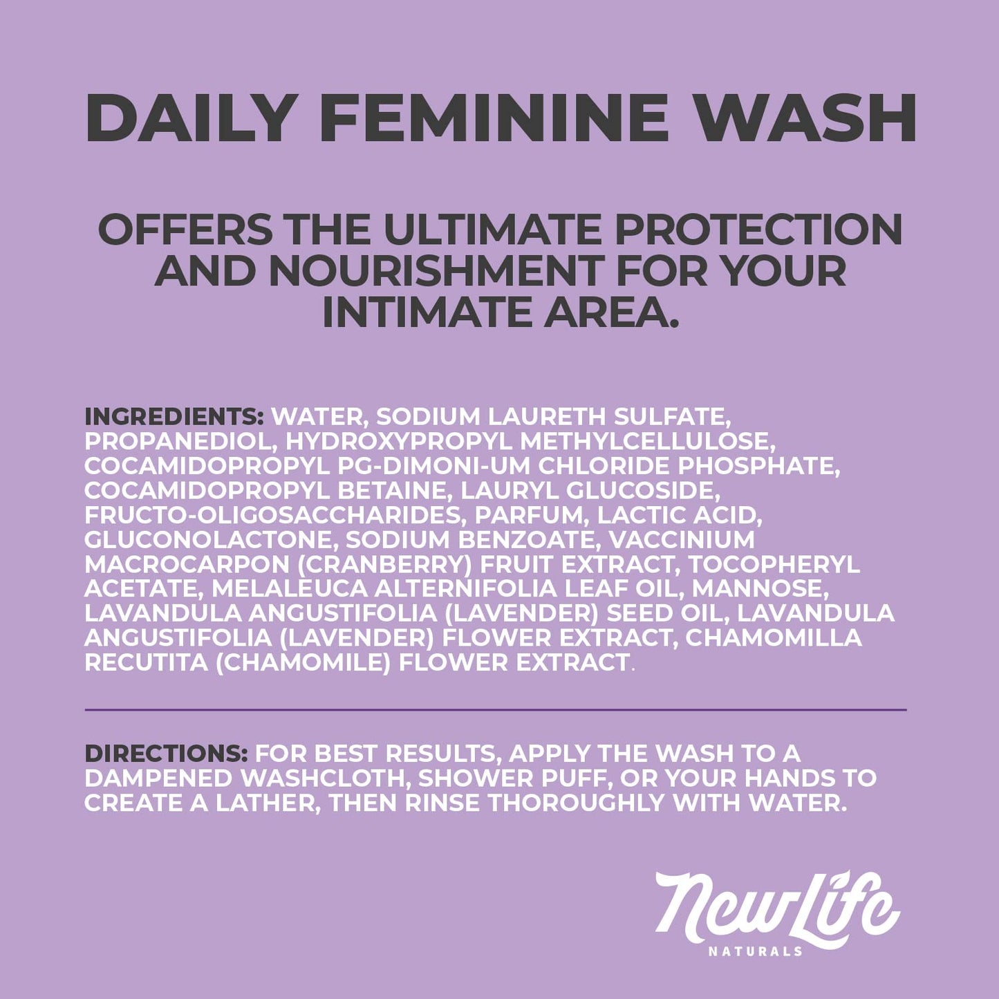 Organic Feminine Wash Ingredients