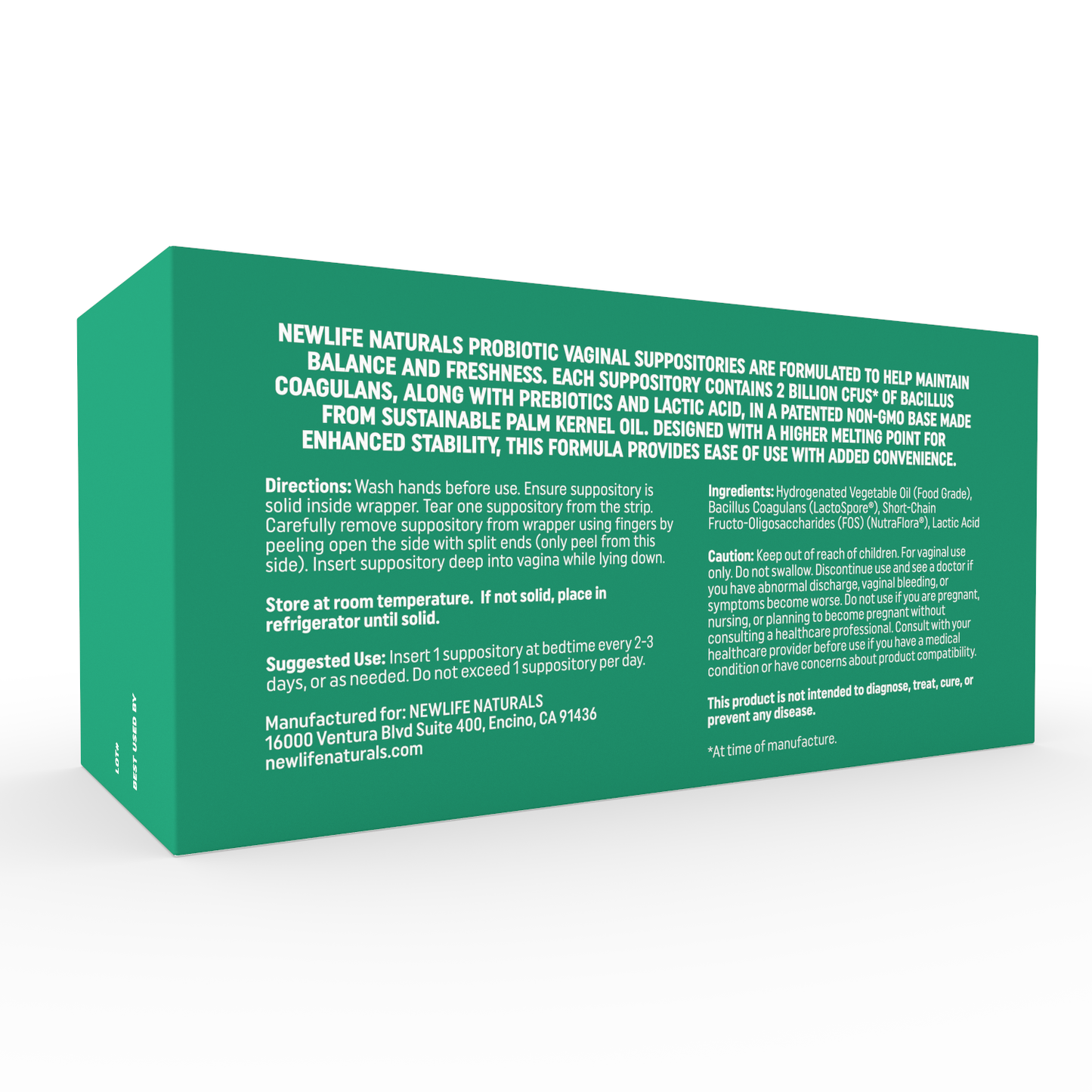 Probiotic Inserts with FOS and Lactic Acid