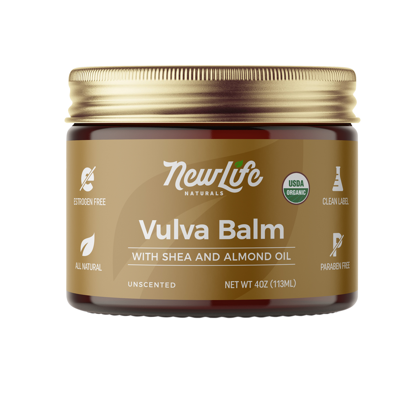 Certified Organic Vulva Balm With Sweet Almond & Shea - 4 OZ