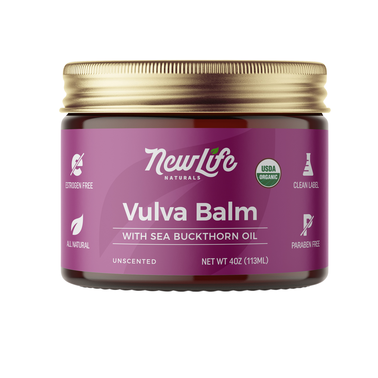 Certified Organic Vulva Balm Original With Sea Buckthorn - 4 OZ