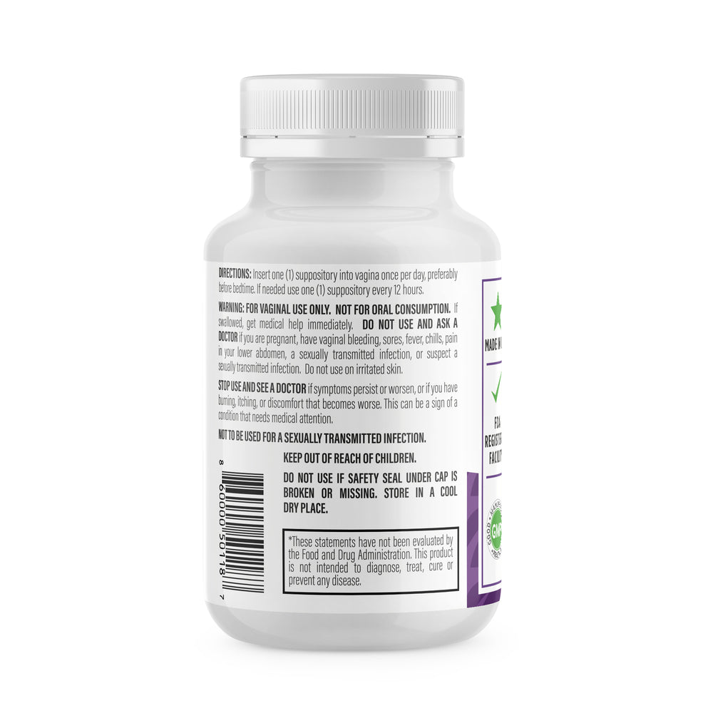 Boric Acid Vaginal Suppositories - 30 Count