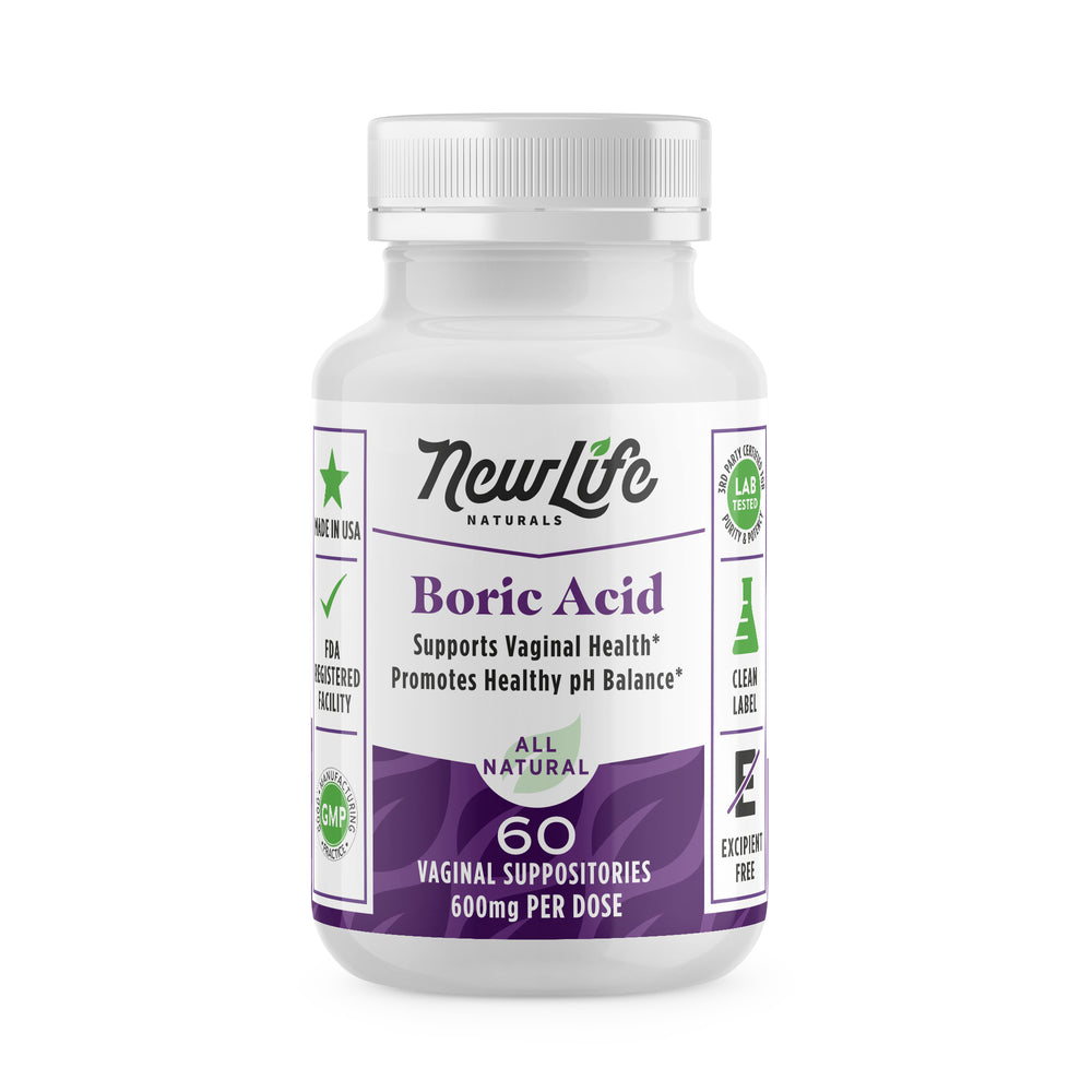Boric Acid Vaginal Suppositories - 60 Count