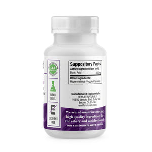Boric Acid Vaginal Suppositories - 60 Count