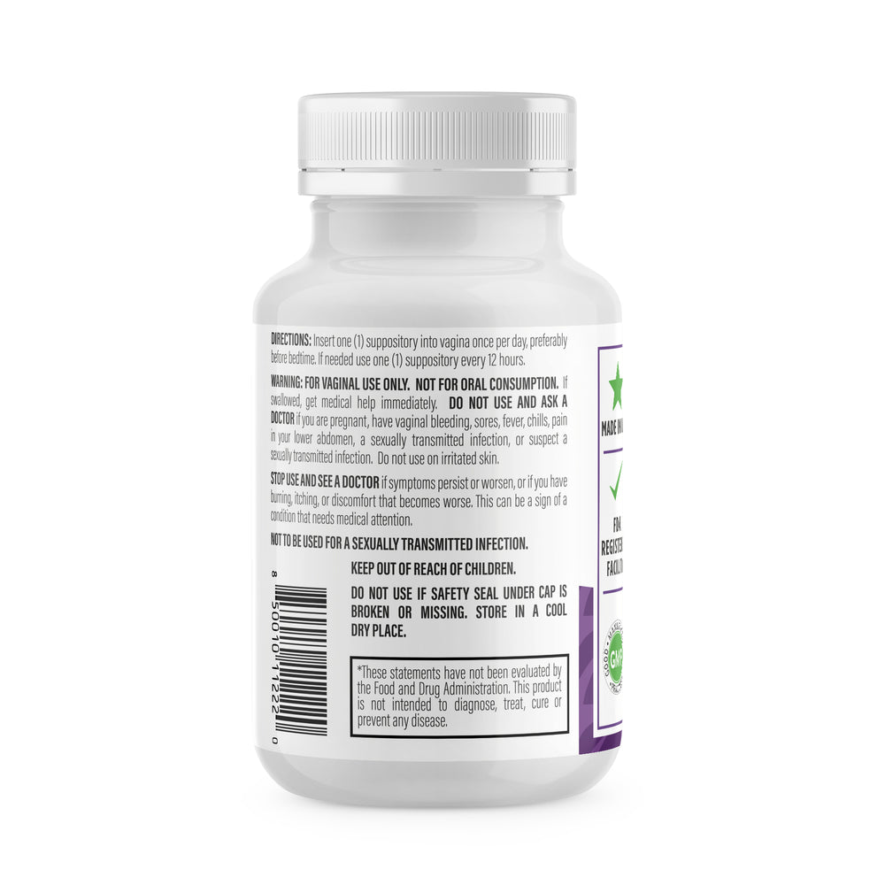 Boric Acid Vaginal Suppositories - 60 Count