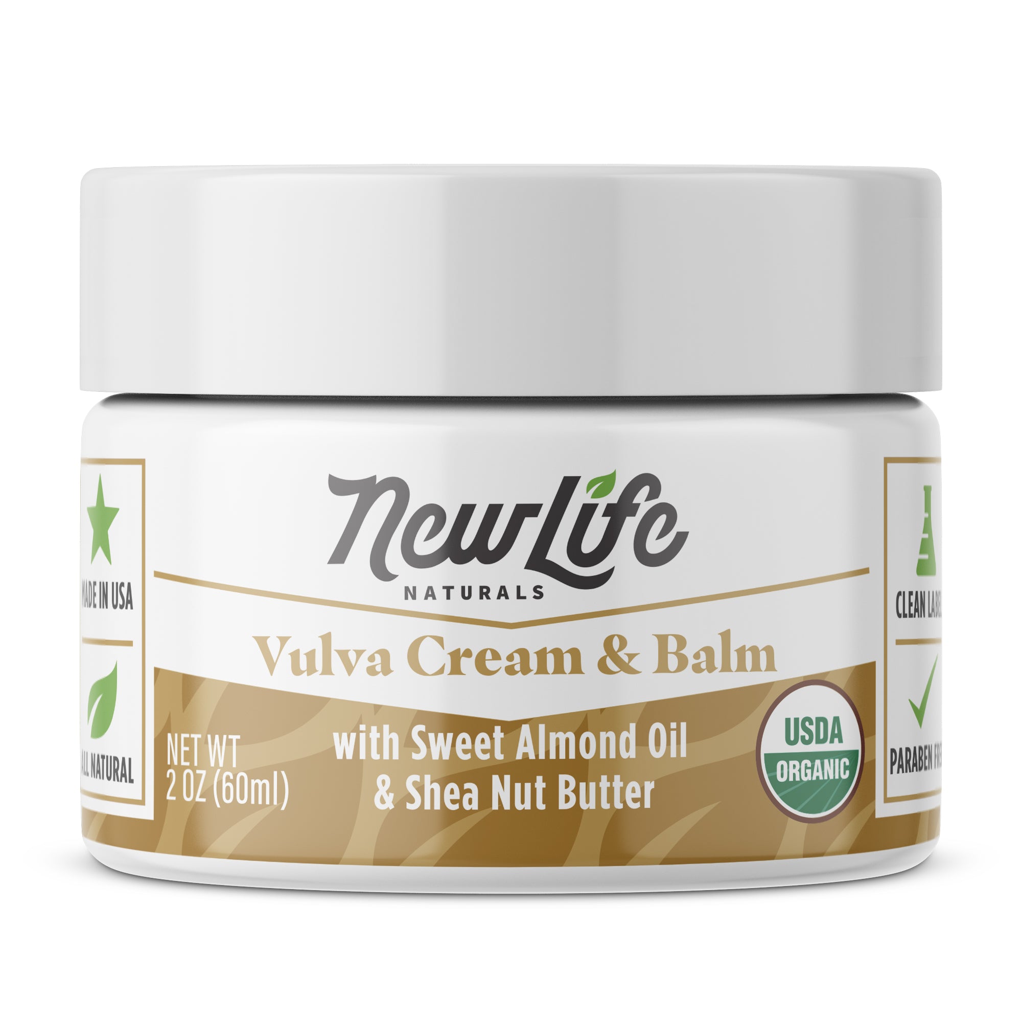 Certified Organic Vulva Moisturizer and Balm for Menopause Symptoms wi