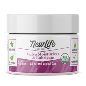 Certified Organic Vulva Moisturizer for Menopause Symptoms, Estrogen & Fragrance Free - 2oz